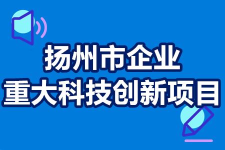 扬州市企业重大科技创新项目申请条件 流程 奖励多少钱
