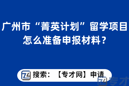 广州市“菁英计划”留学项目如何申报？怎么准备申报材料？