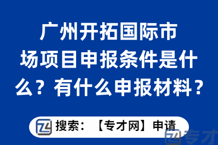 广州开拓国际市场项目申报条件是什么？有什么申报材料？