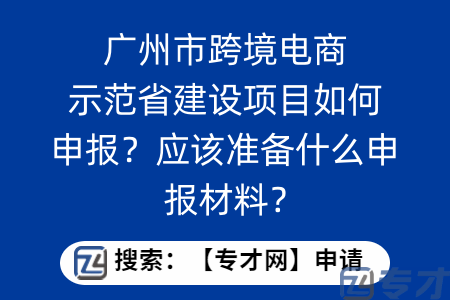 广州市跨境电商示范省建设项目如何申报？应该准备什么申报材料？