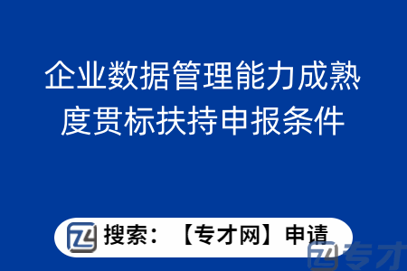 企业数据管理能力成熟度贯标扶持申报条件  企业数据管理能力成